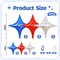 Blue Red Star Balloons, 16 PCS Silver Four Angle Star Foil Balloons, 26 Inch and 10 Inch Red Blue Stars Shaped Balloon for Graduation Birthday Baby Shower Anniversary Independence Day Party Decor